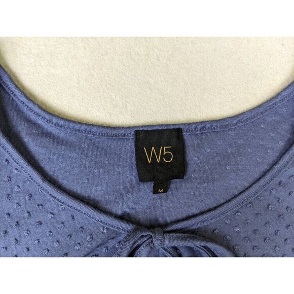 W5 Women's Top Size Medium Purple Stretch Knit Short Sleeve Bohemian - Picture 5 of 9